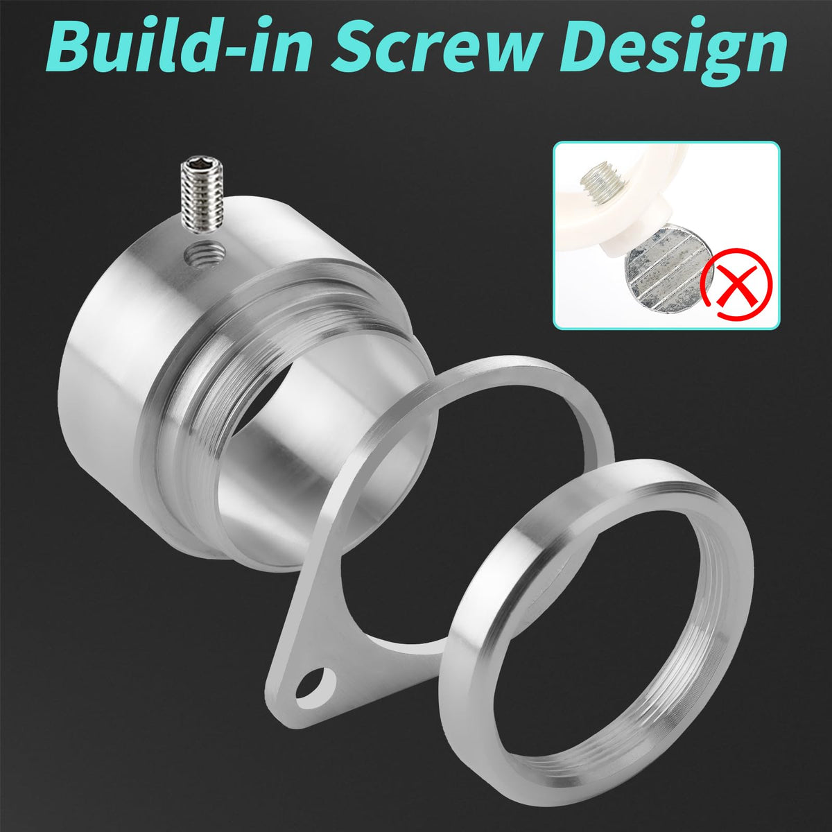 HOOPLE installation step with sliding rings and tightened thumb screws.
