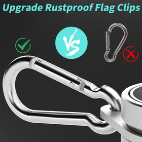 HOOPLE installation-ready rings shown on a flagpole setup