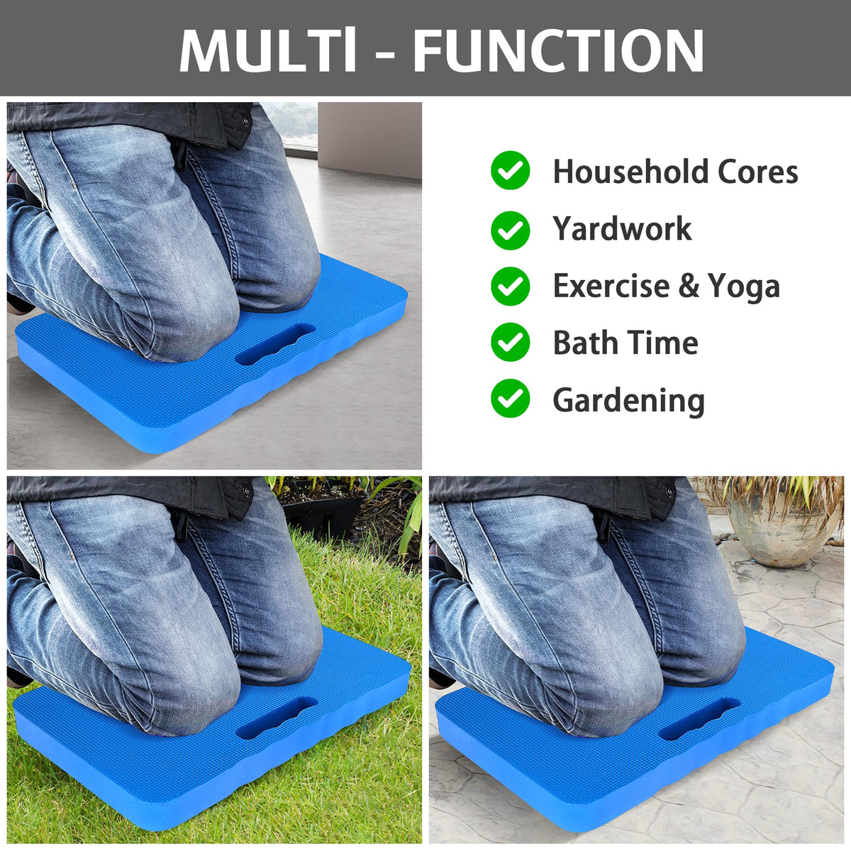 HOOPLE kneeling pad blue in garden reduces knee fatigue during planting
