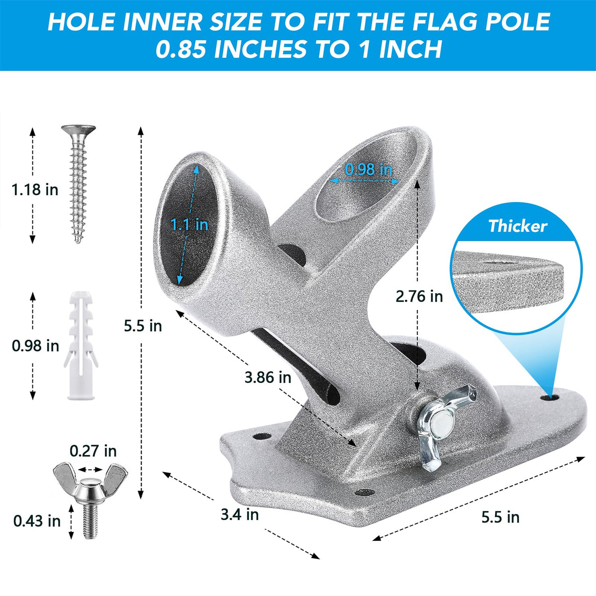 HOOPLE outdoor wall mounting on porch for a tidy flag display