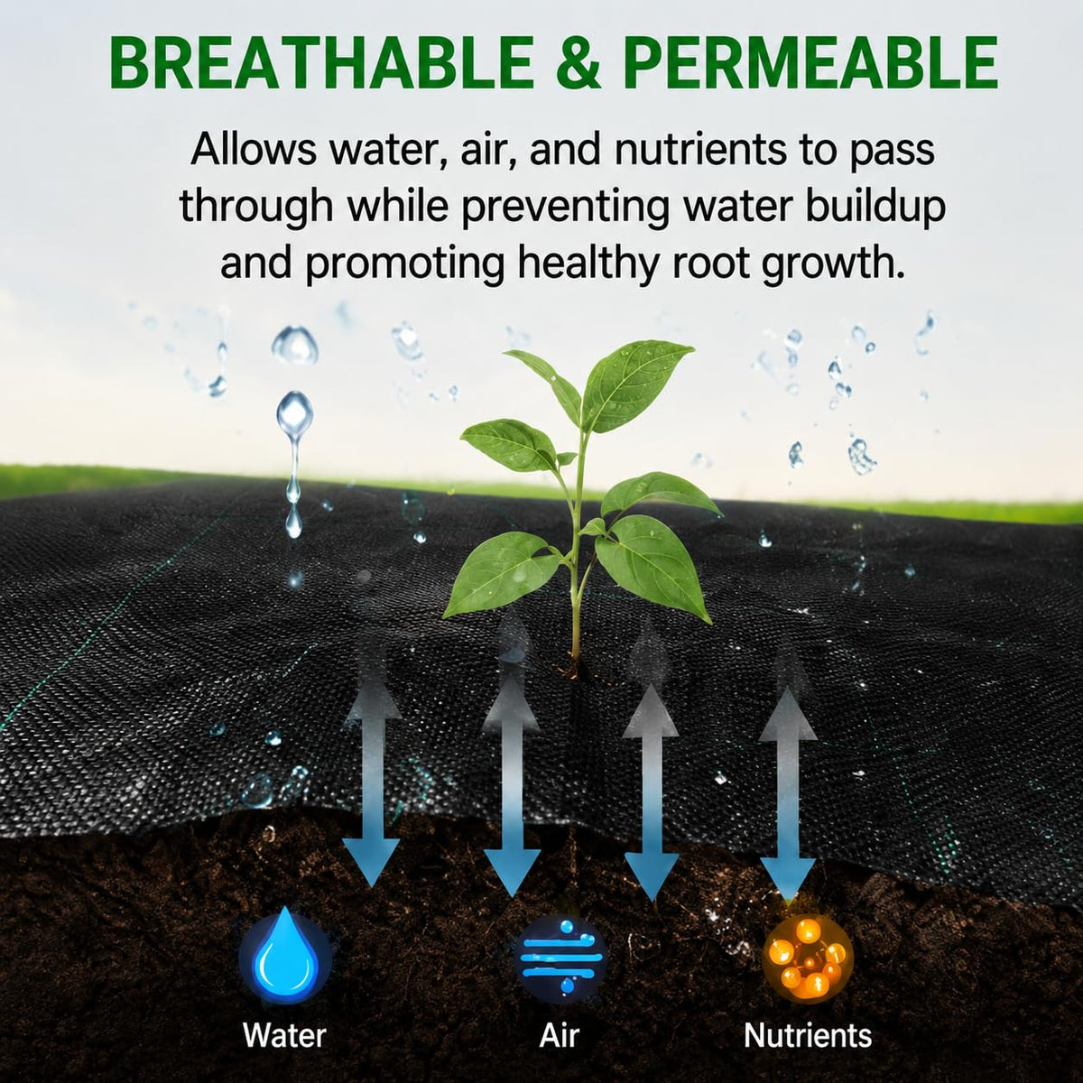 HOOPLE premium landscape fabric durability supports long-term weed suppression in gardens.
