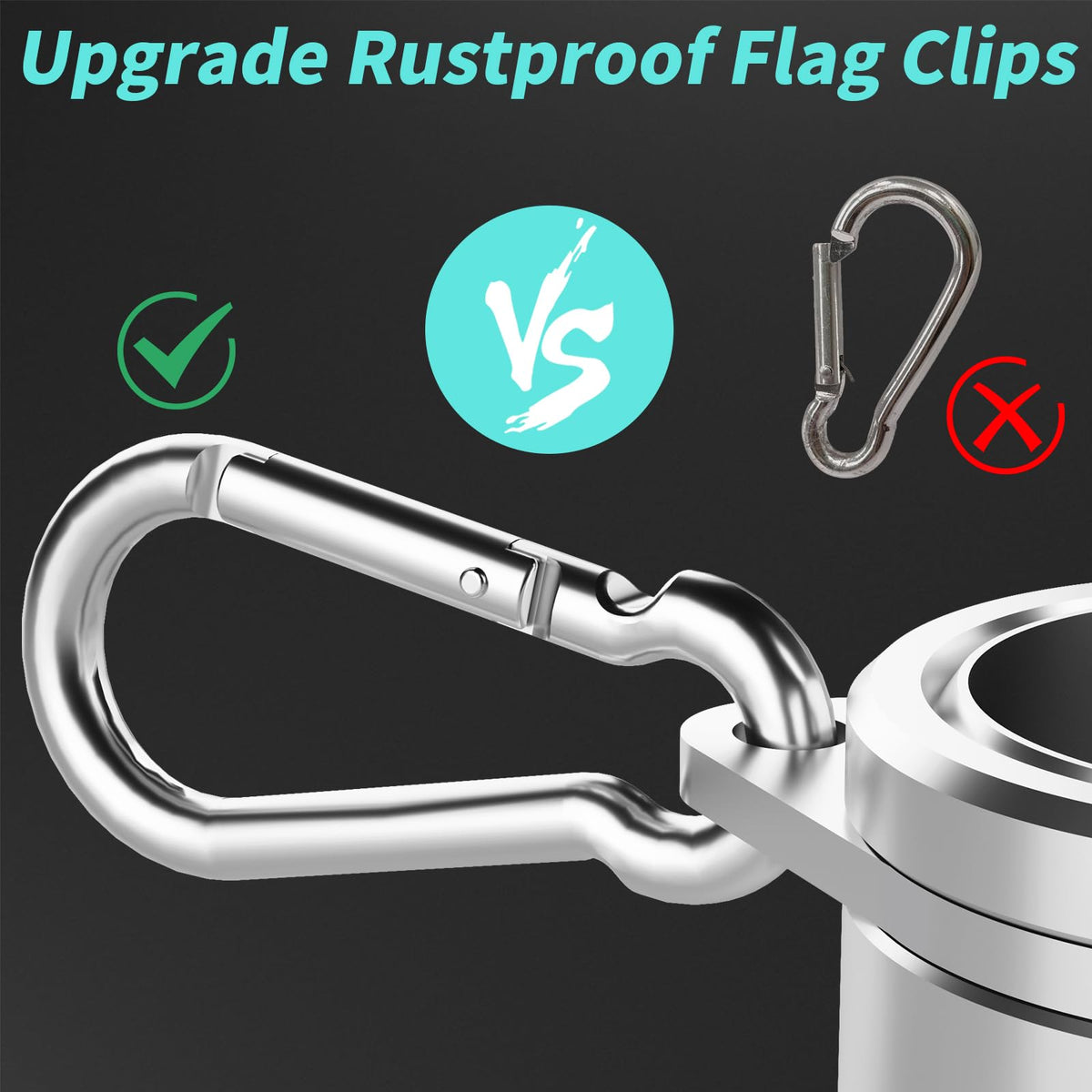 HOOPLE rustproof aluminum alloy clip for durable outdoor flag mounting.