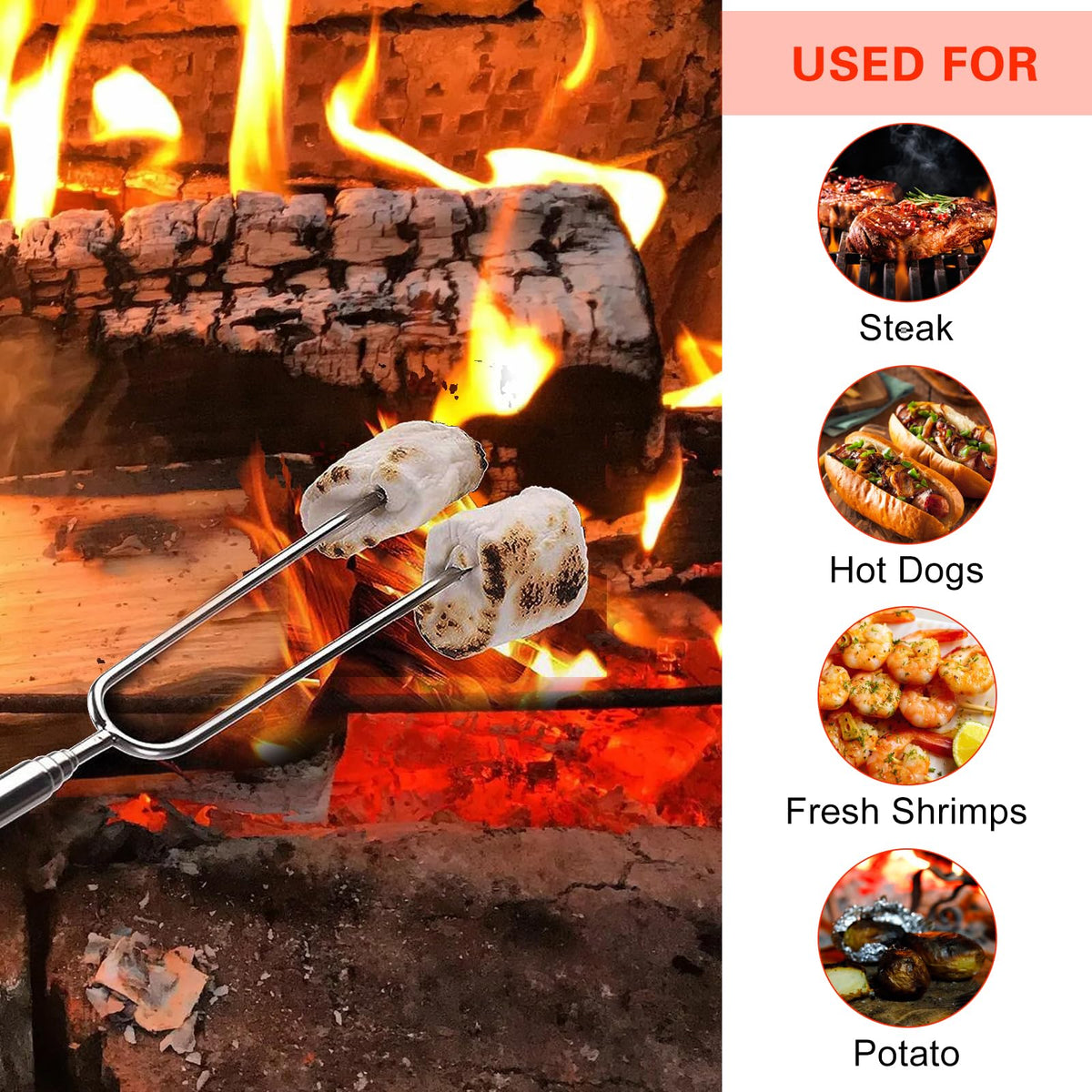HOOPLE Smores Sticks collapse from 32 to 12 inches for travel