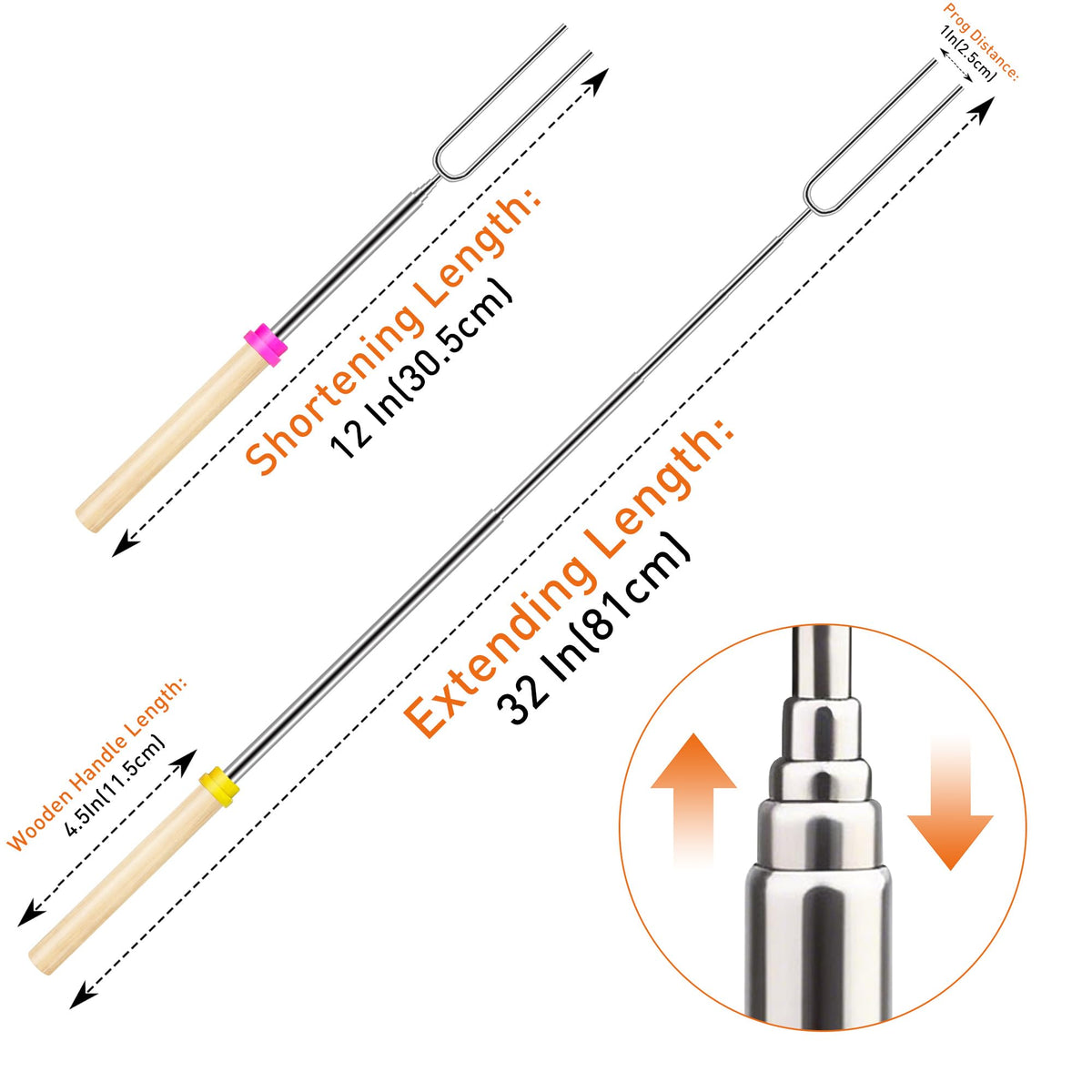 HOOPLE Smores Sticks with dual-prong design keeps marshmallows steady