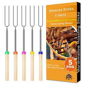 HOOPLE Smores Sticks fire pit extendable 32-inch reach for safe roasting