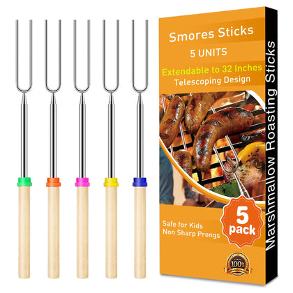 HOOPLE Smores Sticks fire pit extendable 32-inch reach for safe roasting