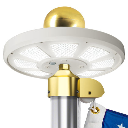 HOOPLE solar flag light with 136 LEDs for bright night illumination of your flag.