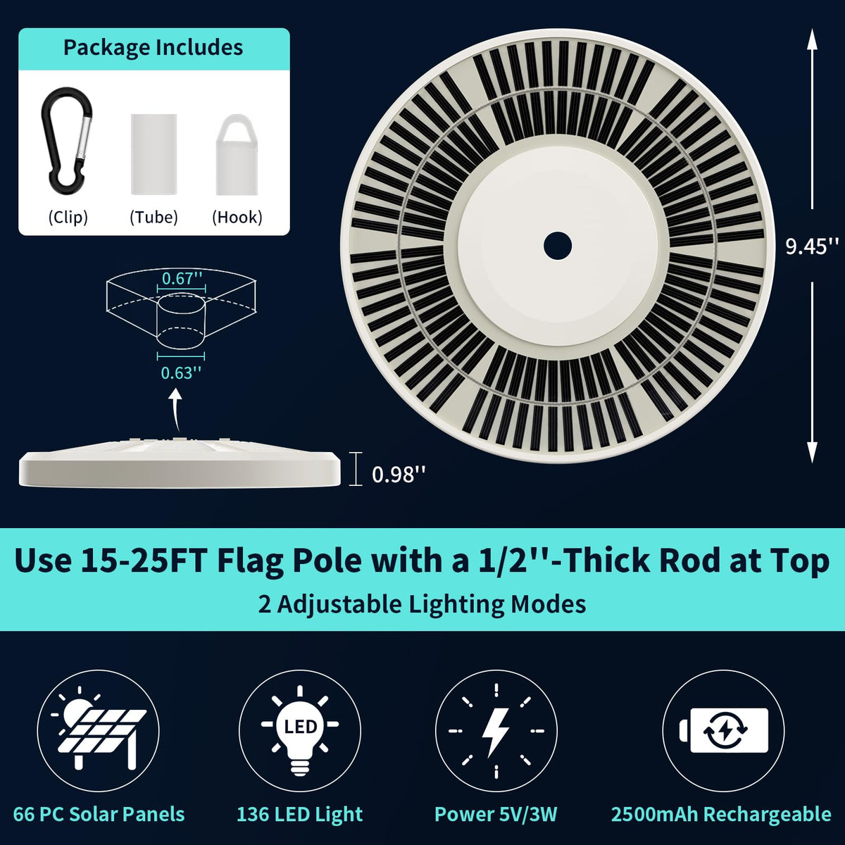 HOOPLE flag light is IP65 waterproof to endure rain and snow.