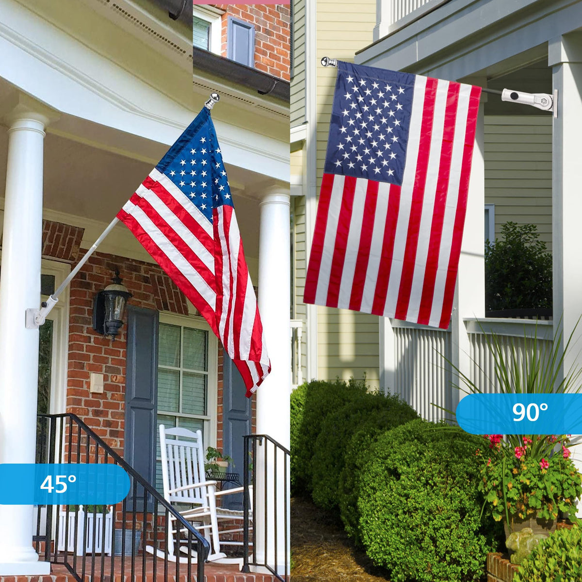 HOOPLE stainless butterfly screws keep the flagpole securely in place.