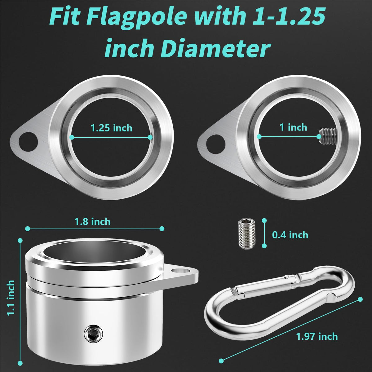 HOOPLE two-pack flag ring set ready for mounting on a pole.
