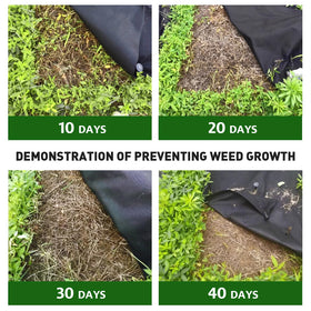 HOOPLE weed barrier used on a driveway demonstrates erosion control with gravel.