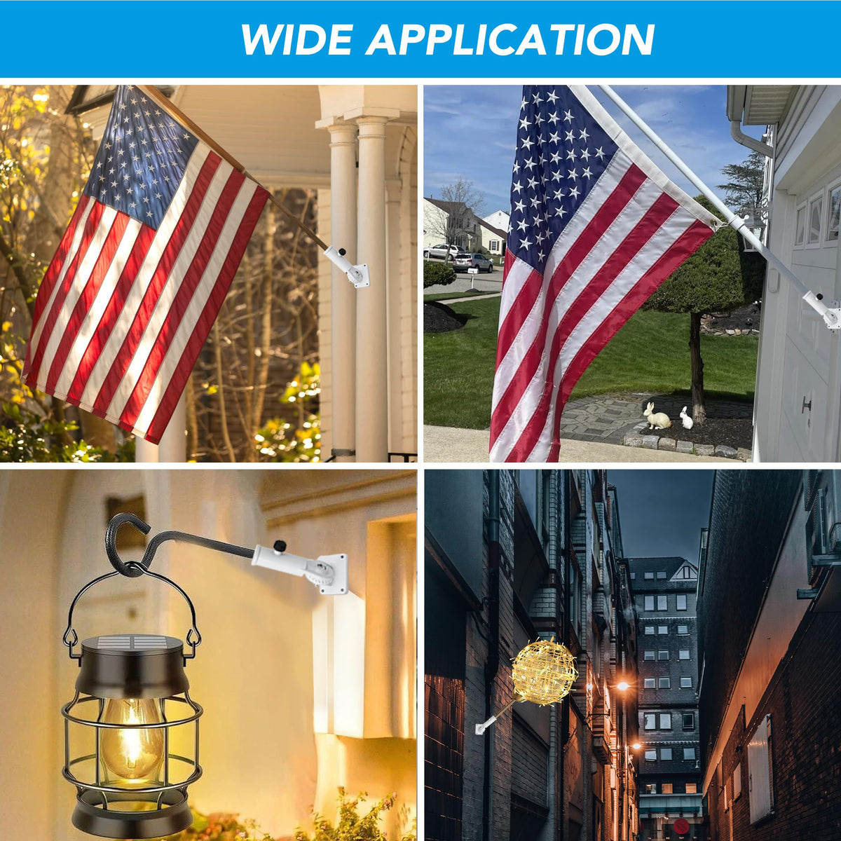 HOOPLE wind resistant bracket keeps outdoor flags firmly in place