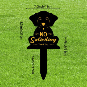 Hooqict metal no soliciting sign with stake for front-door visibility.