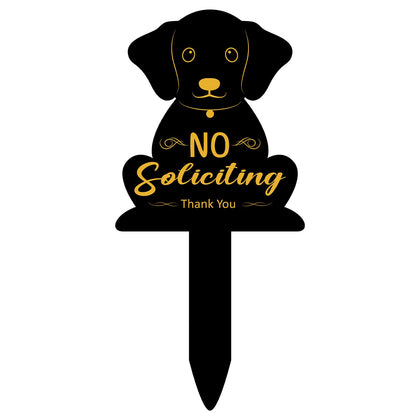 Hooqict puppy-shaped no soliciting sign in metal, durable front-door decor.