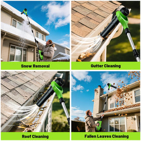 HooSeen multi-use tool cleans gutters, decks, and patios in a single setup.