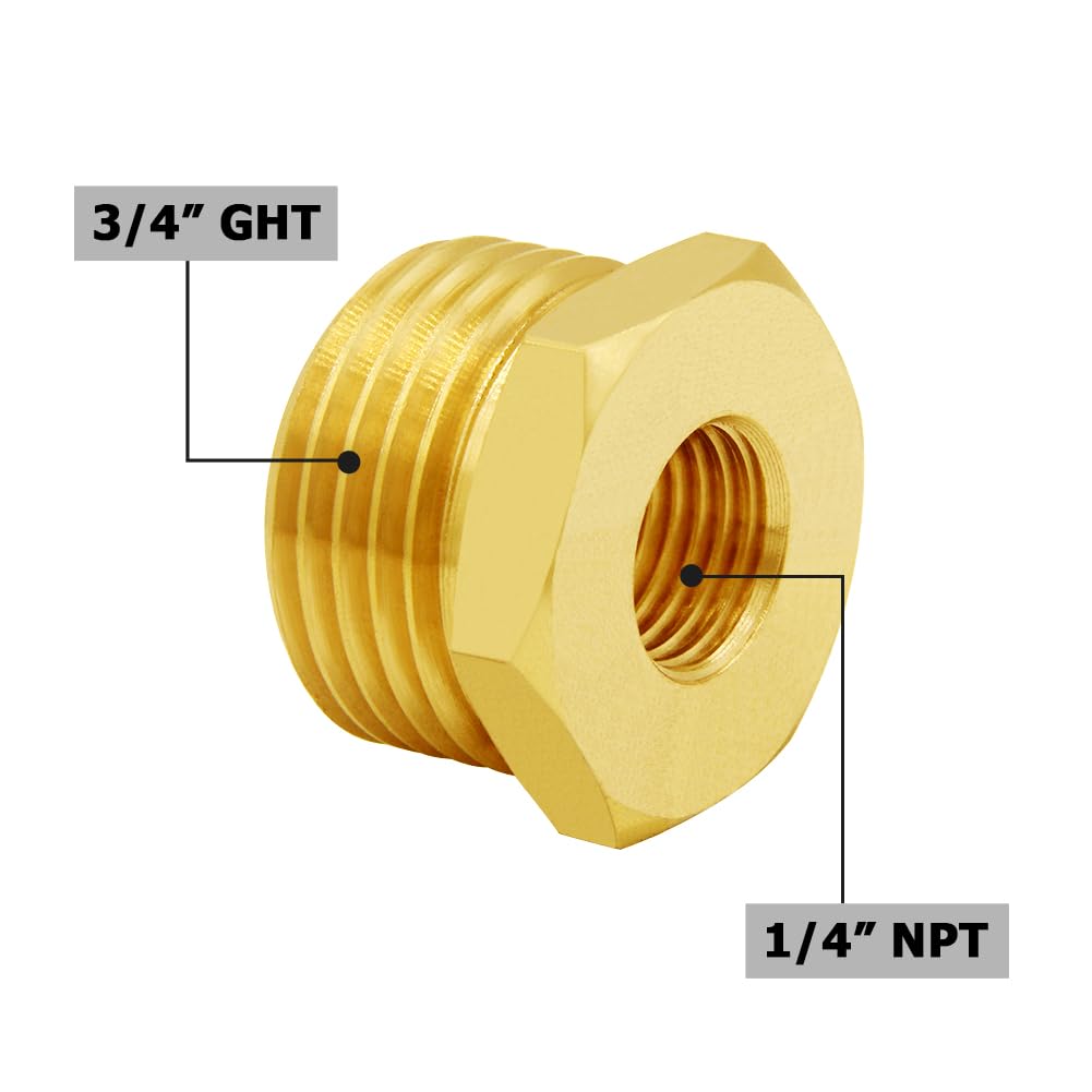 Hooshing 2pcs garden hose fittings for 3/4 GHT male thread, brass reliability.