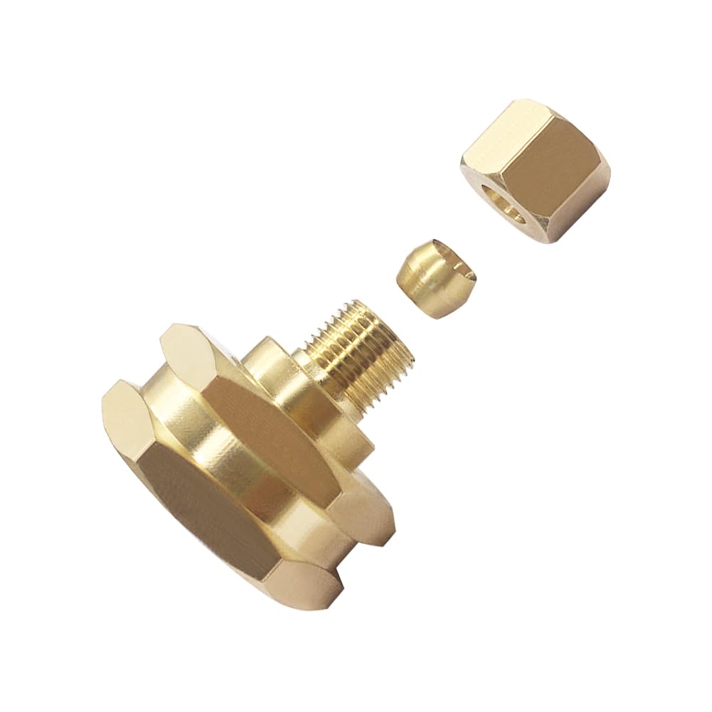 Hooshing brass adapter with washers included ensures a watertight seal during use.