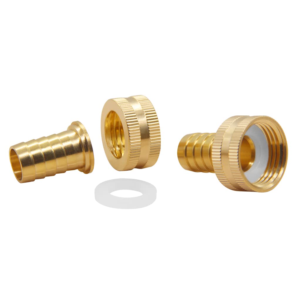 Hooshing brass barb connection for secure 3/4-inch hose joins and minimal leaks.