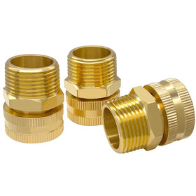 Hooshing brass garden hose adapter with 3/4 GHT to 3/4 NPT for outdoor connections.