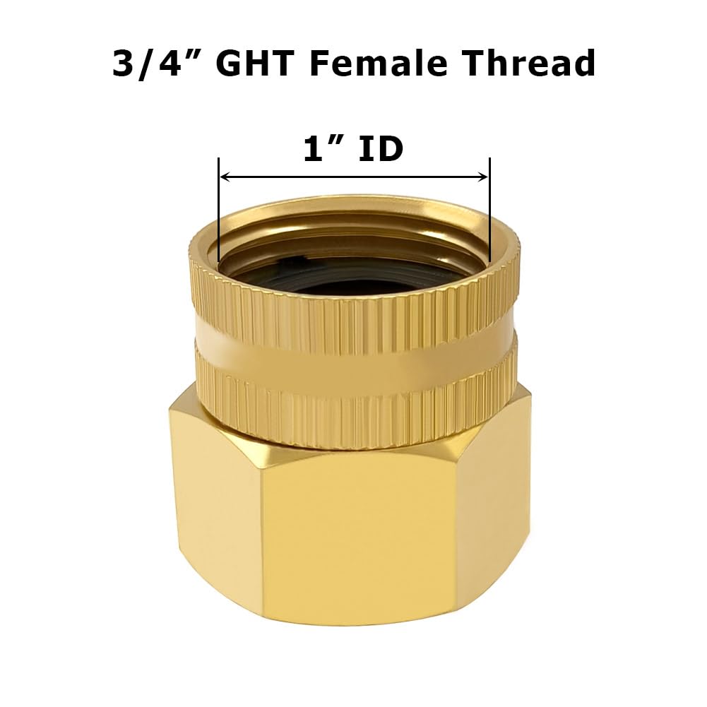 Hooshing brass garden hose adapter NPT female end ensures sturdy threaded fit.
