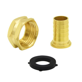 Hooshing brass swivel hose fitting showing flexible connection in outdoor setting