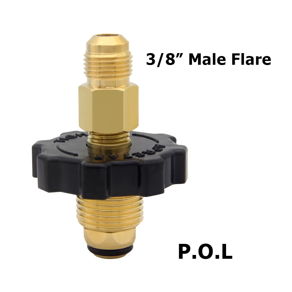 Hooshing brass adapter with built-in excess flow protection for safe operation.