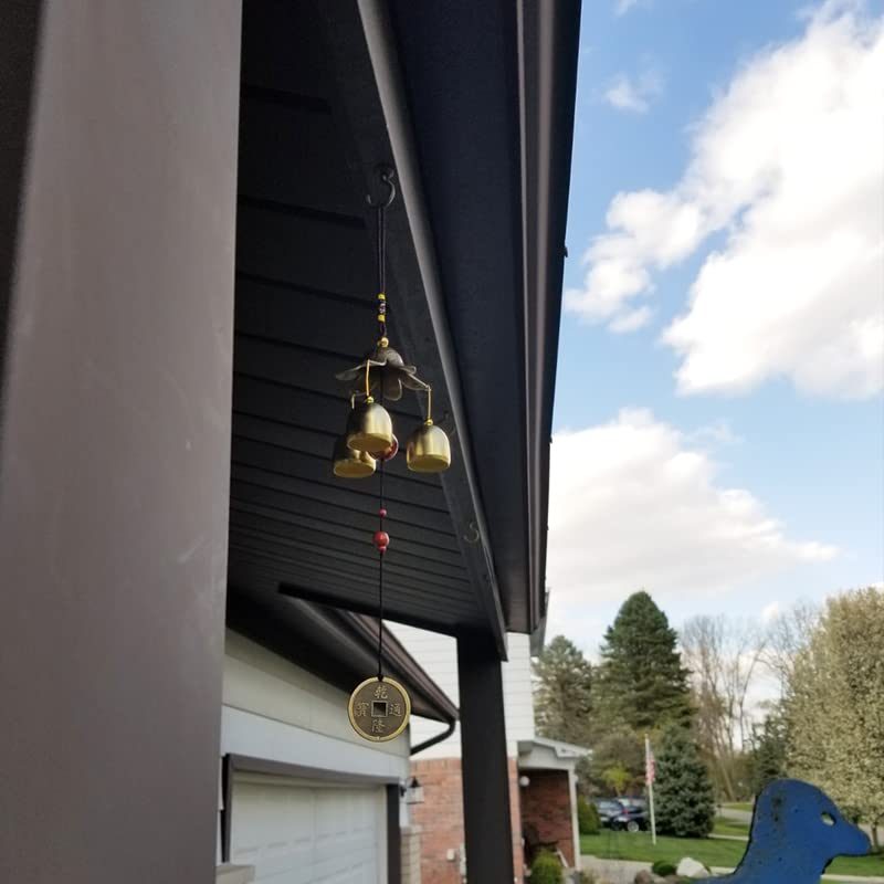 Hooshing Lucky wind chimes hanging in a garden as decorative focal point