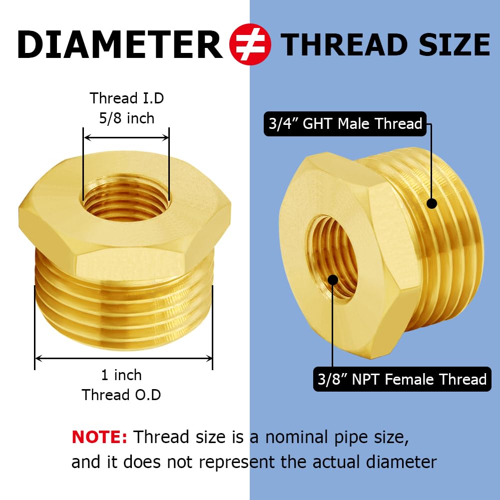 Hooshing NPT female to GHT male adapter for versatile fittings