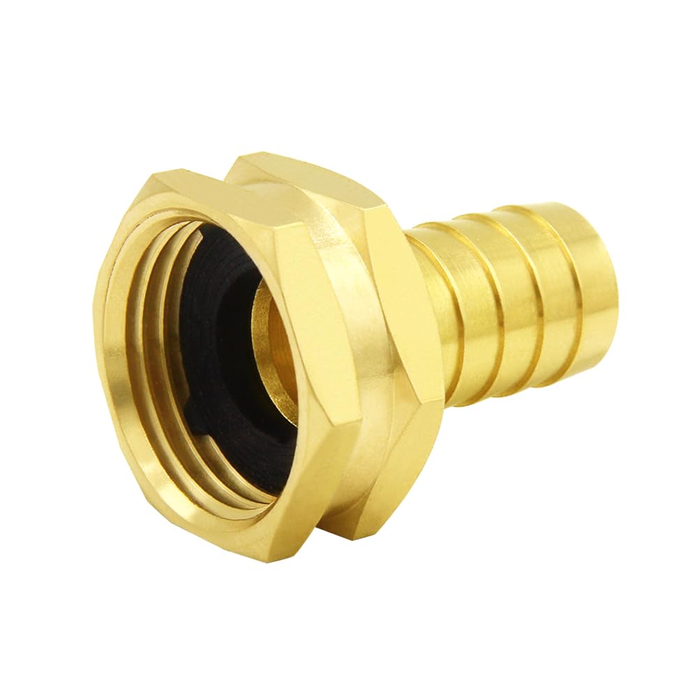 Hooshing outdoor hose setup featuring brass connectors for sprinklers
