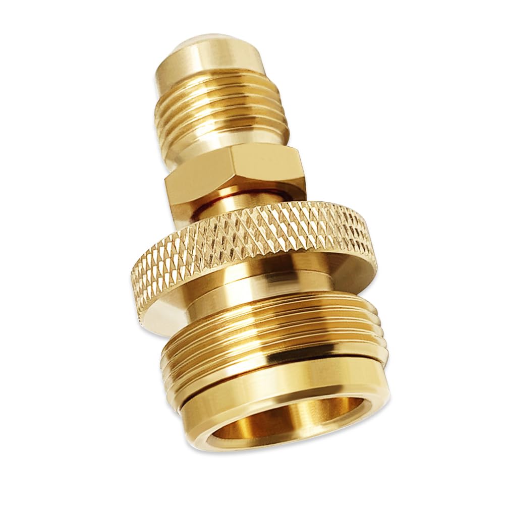 Hooshing portable 1LB propane adapter connects regulator to disposable cylinder for outdoor cooking