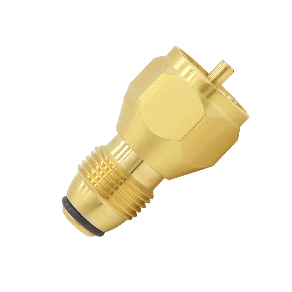 Hooshing premium gold finish highlights sturdy, high-quality propane accessory.