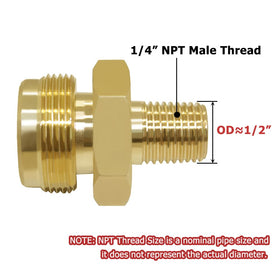 Hooshing one-inch-twenty-throwaway-thread close-up shows durable brass connection.