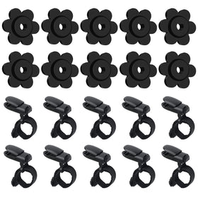 HOOSUN 20-pack garden flag clips and stoppers securely hold flags on stands
