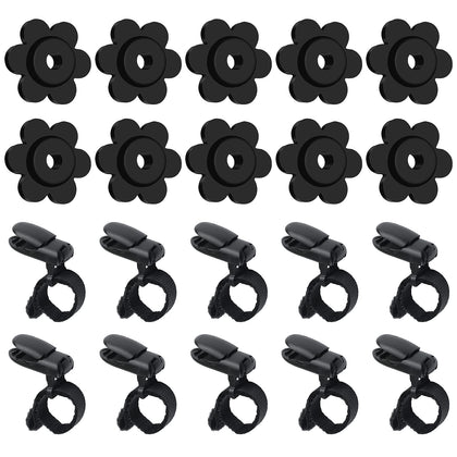 HOOSUN 20-pack garden flag clips and stoppers securely hold flags on stands