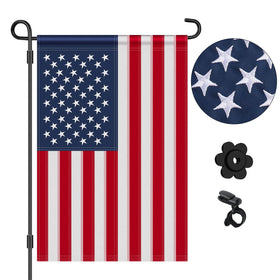 HOOSUN American garden flag with embroidered stars for durable yard decor