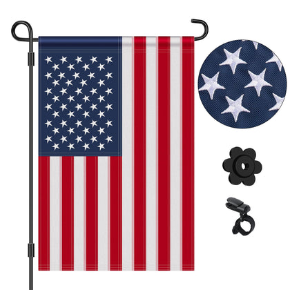 HOOSUN American garden flag with embroidered stars for durable yard decor