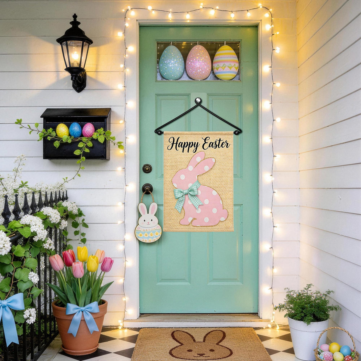 HOOSUN flag hanger 12x18 size; accommodates standard garden flags.