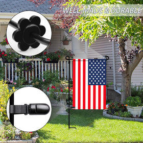 HOOSUN garden flag holder clips and stoppers adapt to various stand sizes