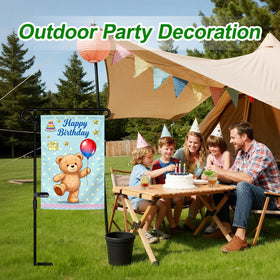 HOOSUN garden flag stand supports flags up to 12.5 inches wide