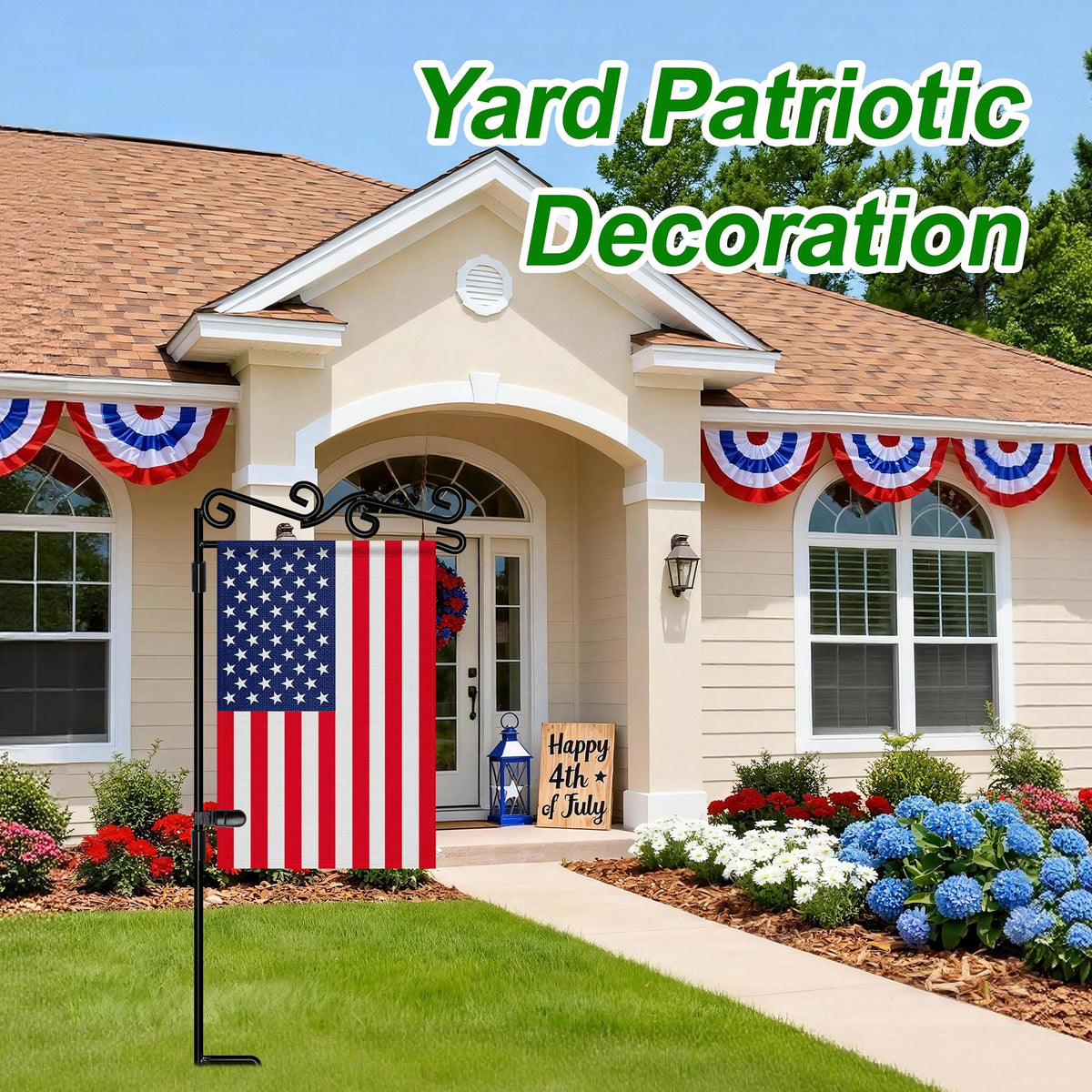 HOOSUN flag stand supports flags up to 15 inches wide