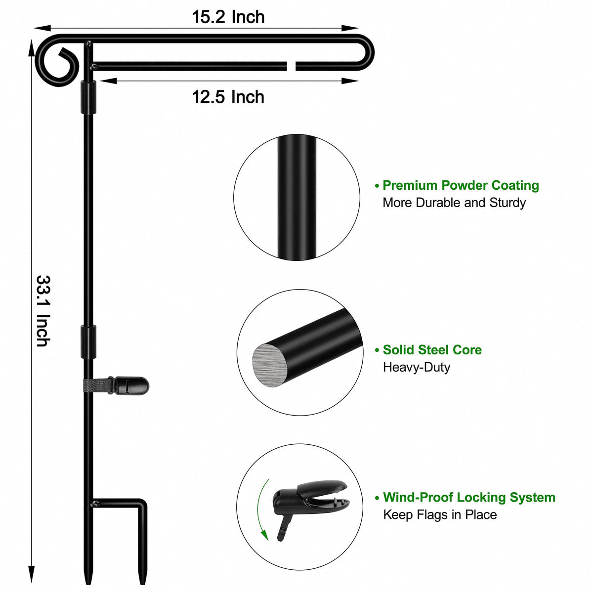 HOOSUN garden flag stand pole assembly demonstrates quick, tool-free setup