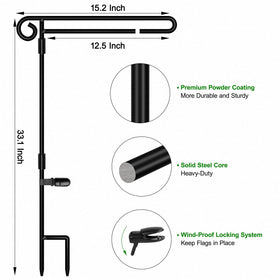 HOOSUN garden flag stand pole assembly demonstrates quick, tool-free setup