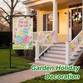HOOSUN garden flag stand side view shows easy setup and portability