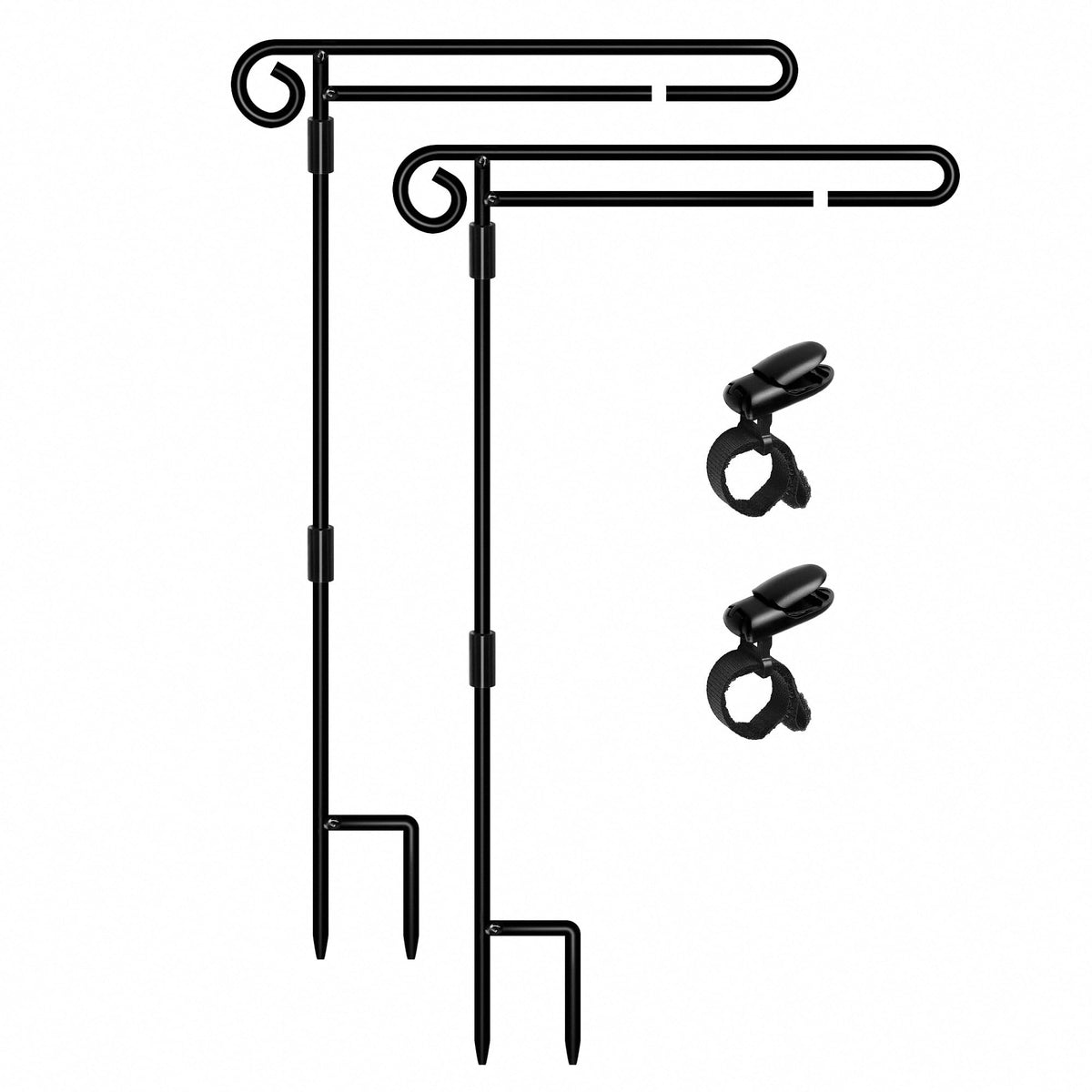 HOOSUN garden flag stand top view highlights sturdy construction for reliable display