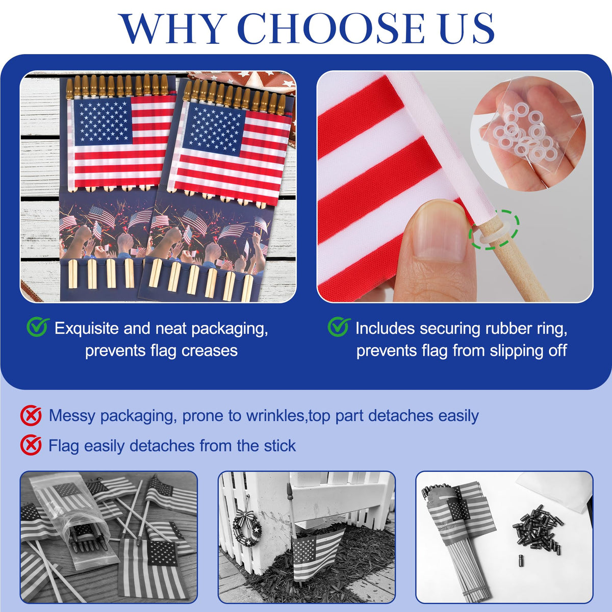HOOSUN mini USA flags in bright colors for the Fourth of July