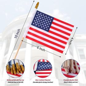 HOOSUN compact USA flag on stick for tabletop display