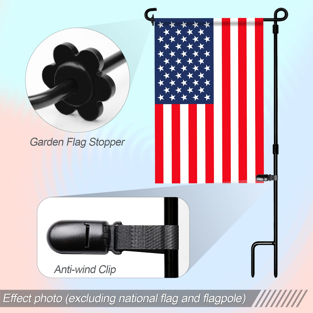 HOOSUN rubber stoppers fit standard flag poles, reducing movement and slipping risk