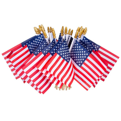 HOOSUN small American flag on a wooden stick for yard decor