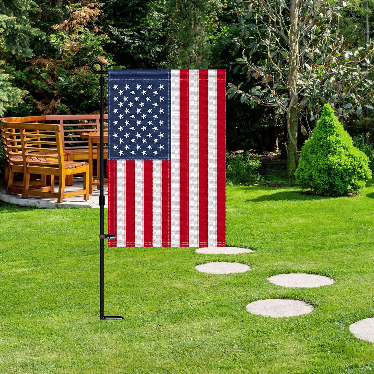 HOOSUN Standard flag holder compatibility allows easy garden flag setup