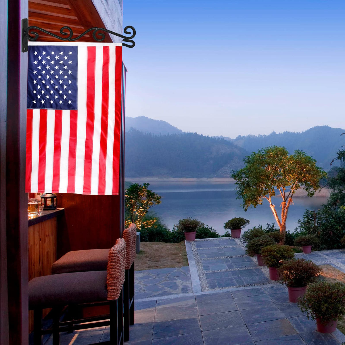 Two-piece HOOSUN flag holder with screws for easy mounting